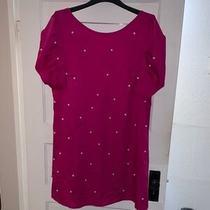 SHEIN Fuchsia Mini Dress with Pearl Accents
